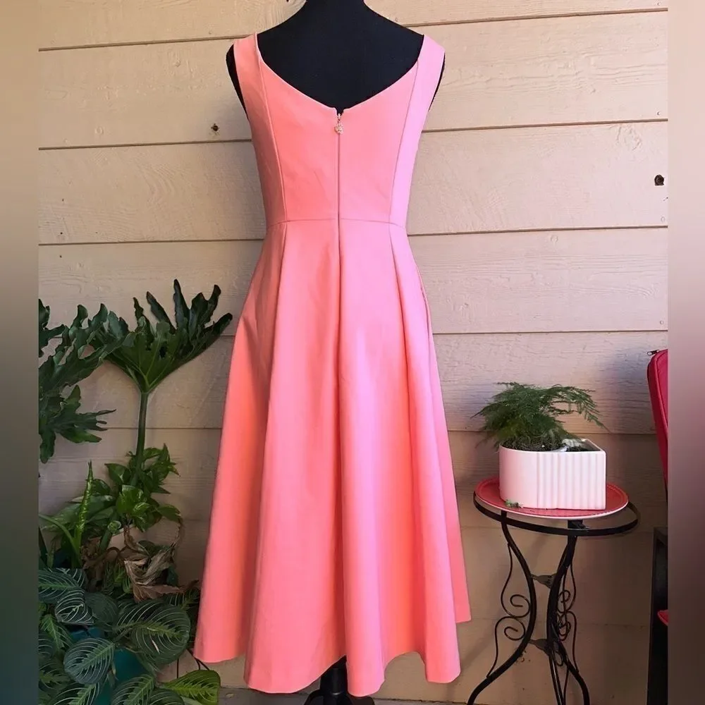 KATE Spade Twill Grace Dress pink sea Star fit and flare sz 2 NWT